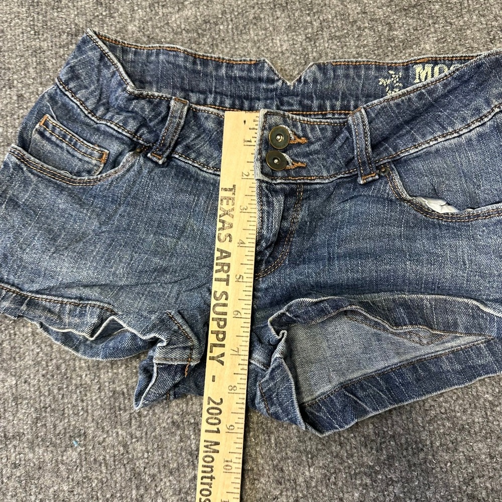 Mossimo Shorts Womens Size 3 Blue Denim Low Rise Cuffed Casual Summer Jean - Picture 6 of 8